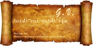 Gulácsi Valéria névjegykártya